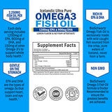 Omega 3 Fish Oil Supplement - 1200mg EPA and 900mg DHA Fatty Acid Per Serving from Wild Caught Fish - Supports Joint, Eyes, Brain & Skin Health - Burpless Lemon Flavor, Gluten-Free, 90 Softgels