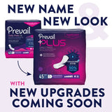 Prevail Plus | Long Length Incontinence Bladder Control Pads | Ultimate Absorbency | 90 Count (2 packs or 45)