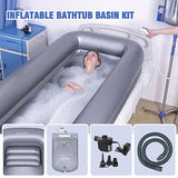 Medical Inflatable Bathtub,Shower Bath Basin Kit, PVC Portable Bathtub with Electric Air Pump,Portable Bathtub Wash Full Body in Bed Bath,for Elderly (Basin Kit)