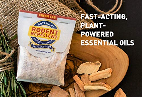 Fresh Cab FC6 Botanical Rodent Repellent Keeps Mice and Rats Out, Federal EPA Registered for Use Indoors and in Enclosed Spaces, 2.5 Ounce x 4 Scent Pouches x 4 Pack (Total 16 Pouches)