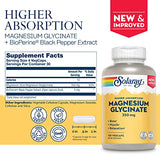Solaray Magnesium Glycinate, New & Improved Fully Chelated Bisglycinate with BioPerine, High Absorption Formula, Stress, Bones, Muscle & Relaxation Support, 60 Day Guarantee (30 Servings, 120 VegCaps)