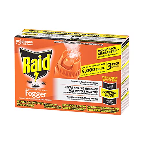 Raid® Concentrated Deep Reach Fogger, 1.5 oz, 3 Cans ( Pack of 3)