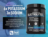 Enhanced Electrolyte Powder (Blue Raspberry | 90ct.) + BCAA, B-Vitamins & Real Salt® - Hydration Powder w Potassium, Sodium, Zinc, Magnesium for Hydration