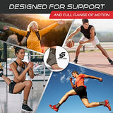 Sleeve Stars Ankle Brace for Women & Men, Achilles & Plantar Fasciitis Relief Compression Sleeve, Foot Brace with Ankle Support Strap, Heel Protector Wrap for Pain, Tendonitis & Sprain (Pair/Dark Brown)