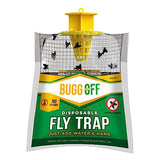 Bugg Off - 3 Pack Outdoor Disposabe Hanging Fly Traps with Natural Pre-Bait, NO Pesticide, Catchers Flyes everywhere anywhere, Stables, Ranches, Cottages and More