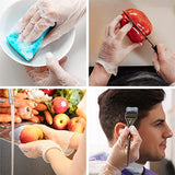 OKIAAS Disposable Gloves M, Food Safe, Bulk of 200 Pcs|Latex and Powder-Free Clear Vinyl Gloves for Cleaning, Food Prep