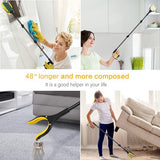 48 Inch Extra Long Grabber Reacher Tool，Foldable Pick Up Stick with Strong Grip Magnetic，360°Rotating Anti-Slip Jaw 4" Wide Claw Opening,Hand Grabber for Reaching