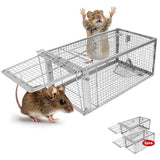 2-Pack H&B Rat Trap,Mouse Traps,Humane Live Animal Trap Cage,12.7X6.6 X5.2inch,Work for Indoor and Outdoor,Catch and Release Stray Cats,Squirrels and Rodents,Small(Silver)