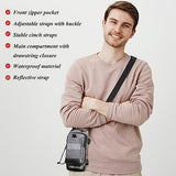 Crutch Bag Lightweight Crutch Accessories Storage Pouch with Reflective Strap and Front Zipper Pocket for Universal Crutch Bag to Keep Item Safety (Light Gray)