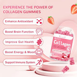 2 Pack Sugar Free Collagen Gummies for Women Men, Vegan Collagen 2500mg with Biotin Sea Moss Vitamin C Zinc for Hair Skin Nails Muscle & Joint, Immunity - 60 Strawberry Flavored Supplement
