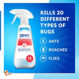 Zevo Instant Action Multi-Insect Catches Ants, Cockroaches and More, Indoor and Outdoor, Bioselective Pets, People Friendly Safe + Venancio'sSticker (Total Items 4 | Zevo 12oz (1) + Fruit Trap (3)