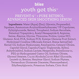 Bliss Youth Got This™ Prevent-4™ + Pure Retinol - 0.67 Fl Oz - Advanced Skin Smoothing Serum - Youth Boosting Clinically Proven Formula - Clean - Fragrance-Free - Vegan & Cruelty-Free