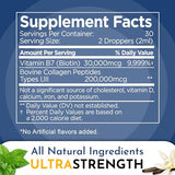 Liquid Collagen, 2 Fl. Oz Ultra-Strength Liquid Collagen for Women, Biotin and Collagen Supplements for Hair, Skin, Nails - Vanilla Cream Flavor