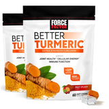 Force Factor Better Turmeric Joint Support Supplement for Extra Strength Joint Health, Featuring HydroCurc Turmeric Curcumin with Black Pepper for Superior Absorption, Fruit Splash, 120 Soft Chews