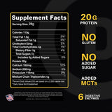 Devotion Nutrition Protein Powder Blend | Gluten Free, Keto Friendly, No Added Sugars | 1g MCT | 20g Whey & Micellar Protein | 12 Single Serving Packets (Buttery Blend)