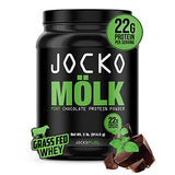 Jocko Mölk Whey Protein Powder (Mint Chocolate) - Keto, Probiotics, Grass Fed, Digestive Enzymes, Amino Acids, Sugar Free Monk Fruit Blend - Supports Muscle Recovery & Growth - 31 Servings (2lb Tub)