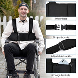 Wheelchair Seatbelt with Pocket Anti Fall Wheelchair Harness Wheelchair Accessories for Adults Adjustable Strap for Patient, Elderly & Disabled