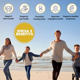 Vegan Vitality Vegan Omega 3 Supplement - 60 Plant Based Algae Omega 3 Oil Soft Gels Essential Fatty Acids with Vegan DHA for Joint, Heart & Immune Support Without EPA.