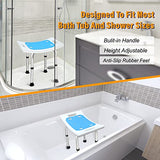 Nurhome Shower Stool for Inside Shower, Nonslip Bath Shower Seat for Tub and Bathroom, Bath Chair for Seniors, Elderly, Disabled, Handicap and Injured, 300lbs