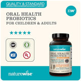 NatureWise Oral Health Chewable Probiotics | Supports Healthy Teeth, Gums, & Better Breath | Ear, Nose, Throat Immunity for Kids & Adults | Sugar-Free Natural Mint Flavor [2 Month Supply - 50 Tablets]