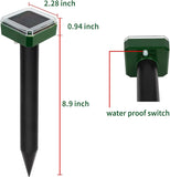 Upgrade Mole Repellent for lawns Gopher Repellent Ultrasonic Solar Powered Snake Repellent Deterrent Mole Repeller Vole Repellent Outdoor Lawns Garden Yard All Pests Sonic Spikes Stakes Chaser (6)