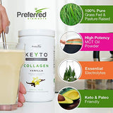 Keto Collagen Protein Powder with MCT Oil – Keto and Paleo Friendly Grass Fed and Pasture Raised Hydrolyzed Collagen Peptides – Fits Low Carb Diet and Keto Snacks – KEYTO Vanilla Flavor