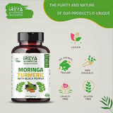 Organic Moringa Oleifera Powder & Turmeric Root Powder with Blackpepper 120 Capsules | Made with Organic Moringa, Turmeric and Black Pepper | Vegan, Gluten-Free and Non-GMO.