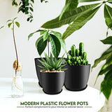 Utopia Home - Plant Pots Indoor with Drainage - 7/6.6/6/5.3/4.8 Inches Home Decor Flower Pots for Indoor Planter - Pack of 10 Plastic Planters for Indoor Plants, Cactus, Succulents Pot - Black