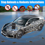 Under Hood Rodent Repeller Ultrasonic Pest Repeller Battery Operated Mouse Repellent for Cars with Strobe Light Keep Rodents Rat Mice Out of Car Engine Truck Basement Warehouse Vehicle Protection