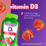 Vitafusion Adult Gummy Vitamins for Men, Berry Flavored Daily Multivitamins for Men with Vitamins A & Extra Strength Vitamin D3 Gummy, Strawberry Flavored Bone and Immune System Support