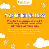 Feel Great Kids Vitamin D3 1000 IU Gummies | Kids Vitamin D Gummies for Healthy Bones, Mood, & Immune Support | Citrus Flavored Vegetarian D3 Gummies | 90 Day Supply