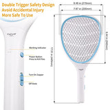 Faicuk Handheld Bug Zapper Racket Electric Fly Swatter (Cream Blue)