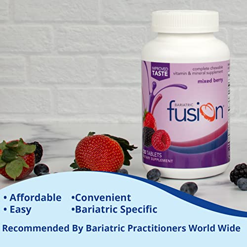 Bariatric Fusion Mixed Berry Complete Chewable Bariatric Multivitamin with Iron for Bariatric Surgery Patients Including Gastric Bypass and Sleeve Gastrectomy - 120 Tablets