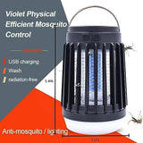 2pack Solar Bug Zapper Light Bulb,3 in 1 Mosquitoes Killer USB Rechargeable Camping Light Flashlight,IPX6 Waterproof Portable Light Bulb Zapper for Doorway,Corridor,Balcony,Patio (Black)