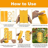 Sancodee 4 Pcs Wasp Trap Outdoor Hanging, Insect Catcher for Wasps and Carpenter Bees, Bee Killer Sticky Bug Boards Yellow Jacket Trap with Bait Reservoir, Non-Toxic Reusable Wasp Hornet Trap (Orange)