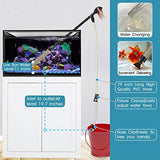 hygger Manual 256GPH Gravel Vacuum for Aquarium, Run in Seconds Aquarium Gravel Cleaner Low Water Level Water Changer Fish Tank Cleaner with Pinch or Grip Suction Ball Adjustable Length