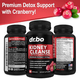 Kidney Cleanse Detox Support Supplement - Natural Cranberry, Juniper Berries, Buchu & Uva Ursi Extract to Support Kidneys, Bladder & Urinary Tract Health Supplements - Herbal Renal Blend Formula Pills