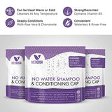 Medcosa No Water Shampoo Caps - Hassle-Free Hair Washing Caps for Elderly - Shampoo Caps for Bedridden - Aloe, Vitamin E, Chamomile - 5-Pack