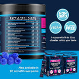 KEY NUTRIENTS Electrolytes Powder No Sugar - Tempting Blue Raspberry Electrolyte Powder - Hydration Powder - No Calories, Gluten Free Keto Electrolytes Powder Packets (20, 40 or 90 Servings)