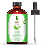 SVA Thuja Essential Oil 4oz (118ml) Premium Essential Oil with Dropper for Skincare, Hair Care, Aromatherapy and Diffuser
