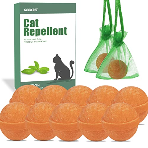 10 Pack Natural Cat Repellent Outdoor Indoor, Peppermint Oil Cat Deterrent Outdoor Repels Cat Dog Deer Rabbit from Garden Yard Lawn Home Keep Your Yard Lawn Porch Furniture Curtain from Cat Damages