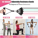 Resistance Bands with Handles for Women, 5 Level Exercise Bands Workout Bands for Physical Therapy, Yoga, Pilates, Door Anchor, Storage Pouch(Colour)