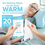 JJ CARE Adult Bathing Wipes - 10 Packs, 80 Count, Waterless, No Rinse, Safe & Mild, Disposable, Multipurpose, Comfortable, Skin Cleaning Wipe