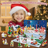 HOGOKIDS Christmas Advent Calendar Building Set - 2023 Countdown Playset 24 Collectible Surprises for Kids Christmas Toys Includes Santa Claus Tree Train House Blocks Boys Girls 6-12+ Year (1122 PCS)