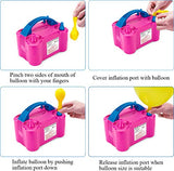 Electric Air Balloon Pump, Portable Dual Nozzle Electric Blower Inflator for Decoration, Party, Sport,Gifts:2 Tying Tools