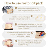 Castor Oil Pack Wrap,8 Pcs Reusable Organic Castor Oil Packs for Liver Detox,Constipation,Less Mess,Made of Organic Cotton Flannel with Adjustable Elastic Strap Machine Washable Anti Oil Leak (Khaki)