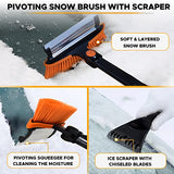 EcoNour 39" 6 in 1 Snow Shovel for Car | 270 Degree Rotating Snow Brush | Ice Scraper for Car Windshield | Scratch Free Extendable Snow Squeegee for Car, SUV, Truck Winter Car Accessories