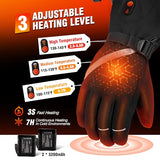 Heated Gloves, Heated Gloves for Men Women Rechargeable Electric Waterproof Thermal Warm Work Winter Gloves Hand Warmers for Cold Weather Work Hunting Fishing Running Cycling Hiking Skiing Motorcycle