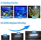 MingDak Submersible LED Aquarium Light, Fish Tank Light with Timer Auto On/Off,White & Blue LED Light bar for Fish Tank,3 Light Modes Dimmable,11W,18.5 Inch