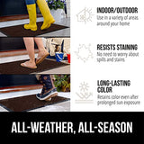 Gorilla Grip 100% Waterproof All-Season WeatherMax Doormat, Durable Natural Rubber, Stain and Fade Resistant, Low Profile, Indoor Outdoor Doormats, Easy Clean Patio Entrance Mat, 17x29, Coffee Square